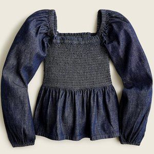 J. Crew NWT Birch Wash Smocked Top sz S